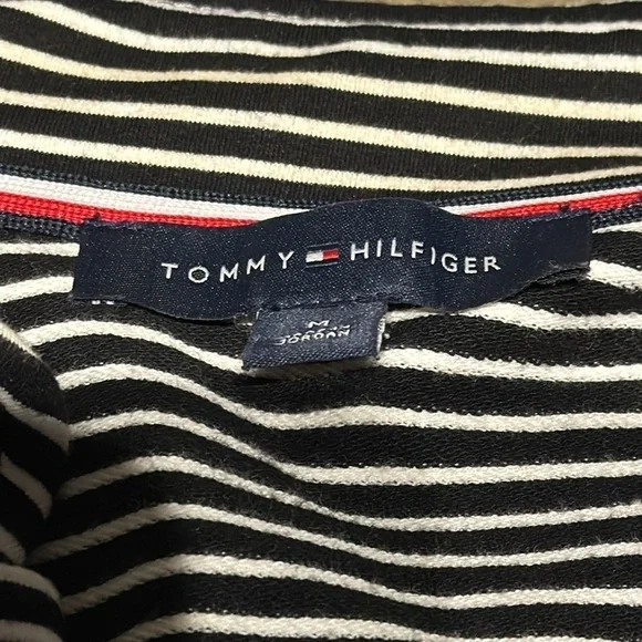 Tommy Hilfiger Open Blazer Buttons Striped Long Sleeves Black & White Women's M - Picture 4 of 5
